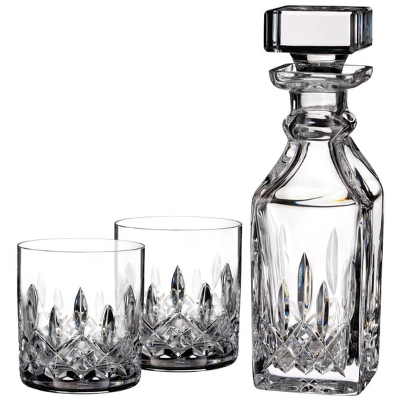 New in Box Waterford Crystal Lismore Connoisseur Square Decanter & Tumbler, Pair - Picture 2 of 12